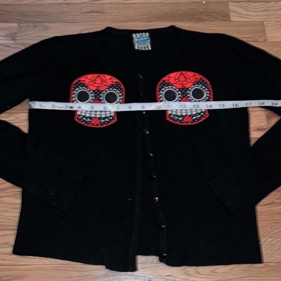 Too Fast Sugar Skull Cardigan Size L - Picture 4 of 7